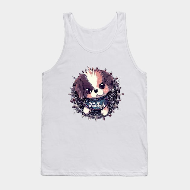 Cute Baby Dog Raze Punk Style Tank Top by Cutiez Punk